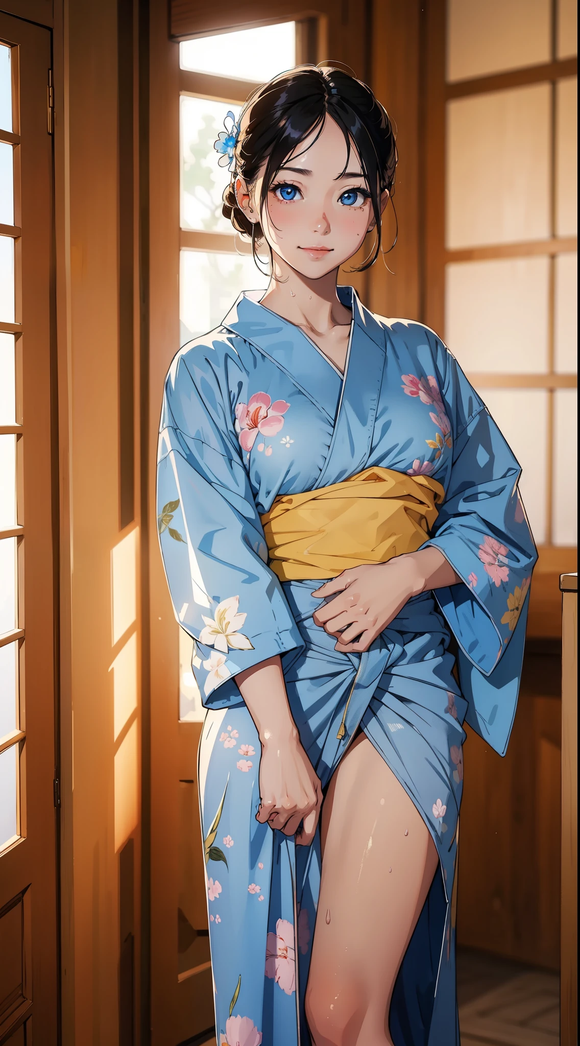 (masterpiece), (highest quality), (Super detailed), (best illustrations), (best shadow),
BREAK
girl, fine eyes, Sweat, vapor, Medium chest, NSFW, looking at the viewer, light smile,