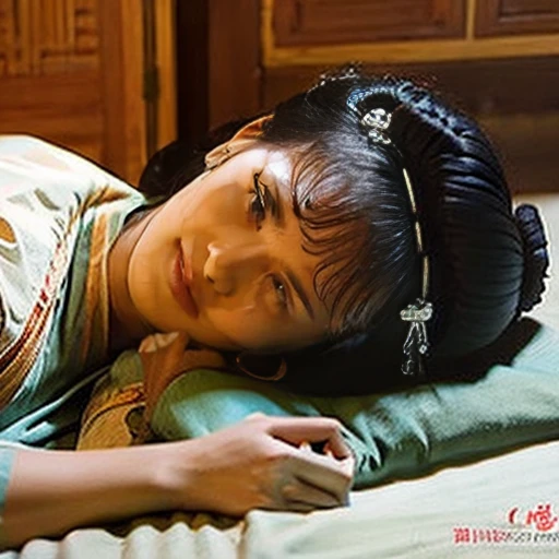 NSFW,perfect face,Suikoden,Lady Lin,Beautiful costumes with traditional designs,Dirty with dust and mud,She is naked and undressed.,She is expressionless, Shocked by the rape.,After being raped,Large areola、full nude、dark pubic hair_body,Cloudy semen overflows from the female genitals、View of Madame Misty lying on her back from the cabin ceiling、full body、Pubic hair of the same color as the hair、messy hair、Traditional Chinese House