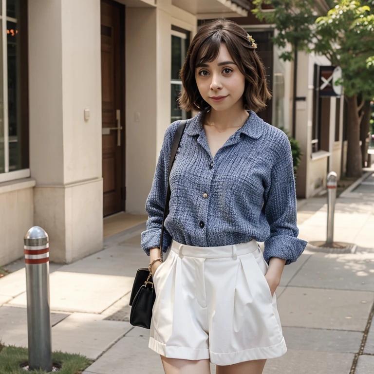 Cristin Milioti in clear weather dressed in spring clothes