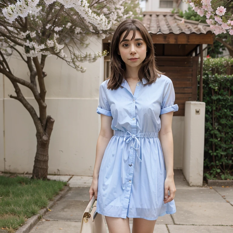 Cristin Milioti in clear weather dressed in spring clothes