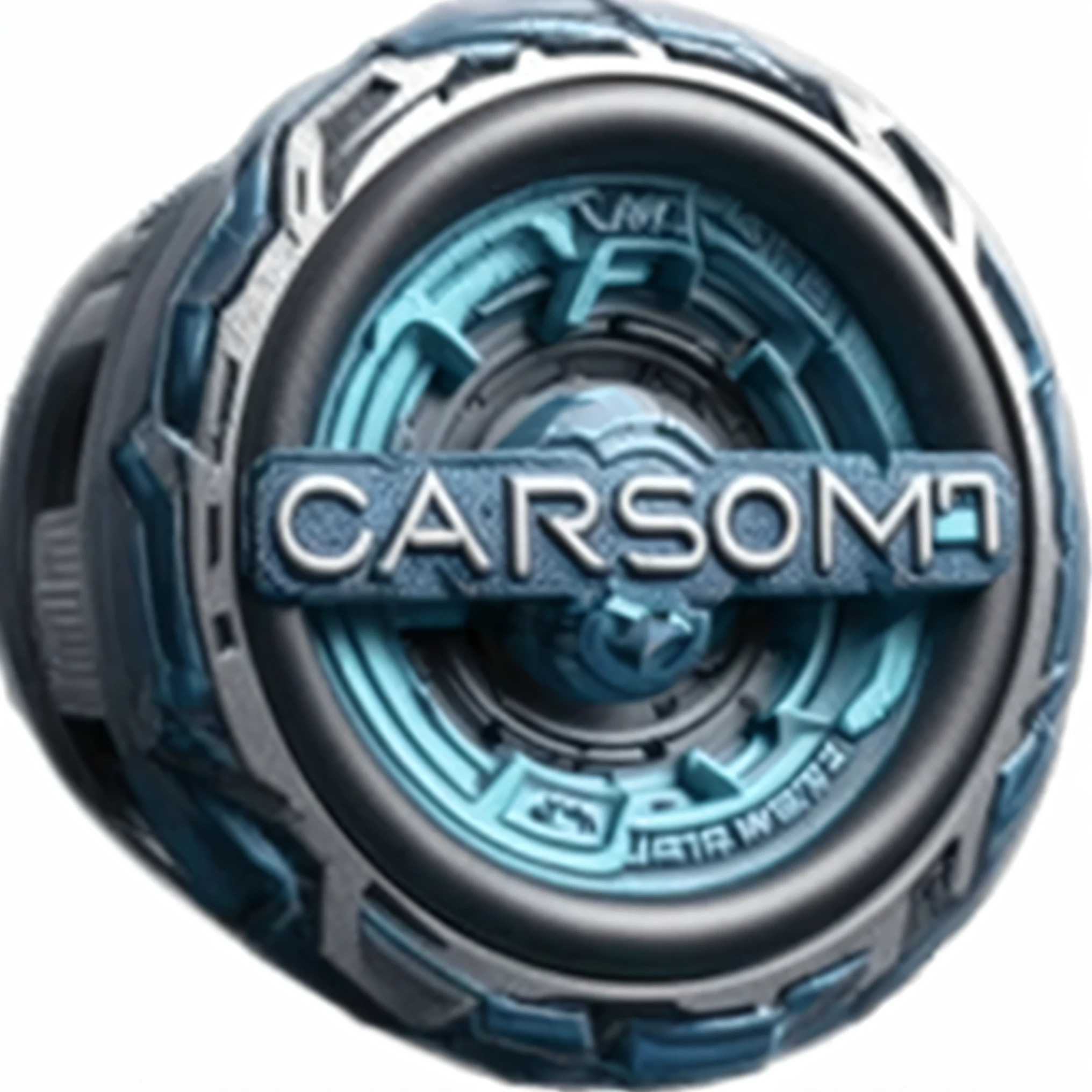 alto falante azul com a logomarca com o nome carsom