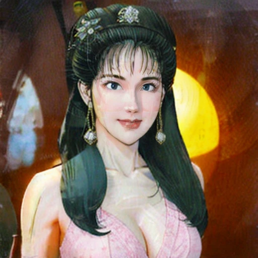NSFW,perfect face,Suikoden,Lady Lin,Large areola、full nude、full body、dark pubic hair、Cloudy semen overflows from the female genitals、Pubic hair of the same color as the hair、messy hair、Traditional Chinese House