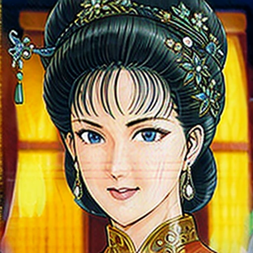 NSFW,perfect face,Suikoden,Lady Lin,Large areola、full nude、full body、dark pubic hair、Cloudy semen overflows from the female genitals、Pubic hair of the same color as the hair、messy hair、Traditional Chinese House