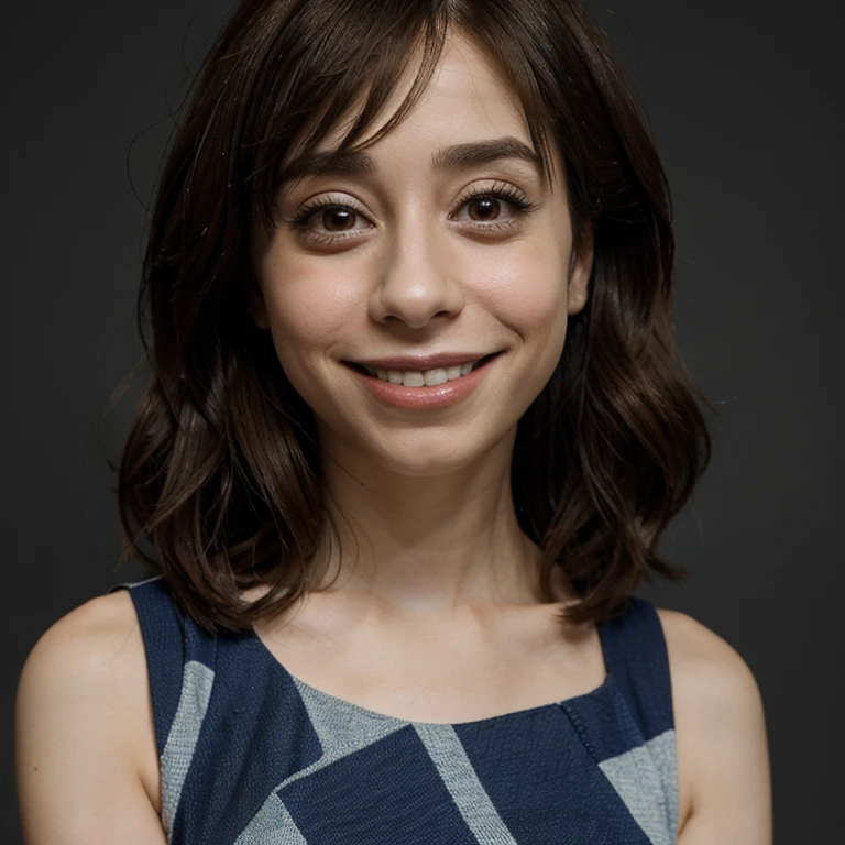 Cristin Milioti dressed as an economist smiling