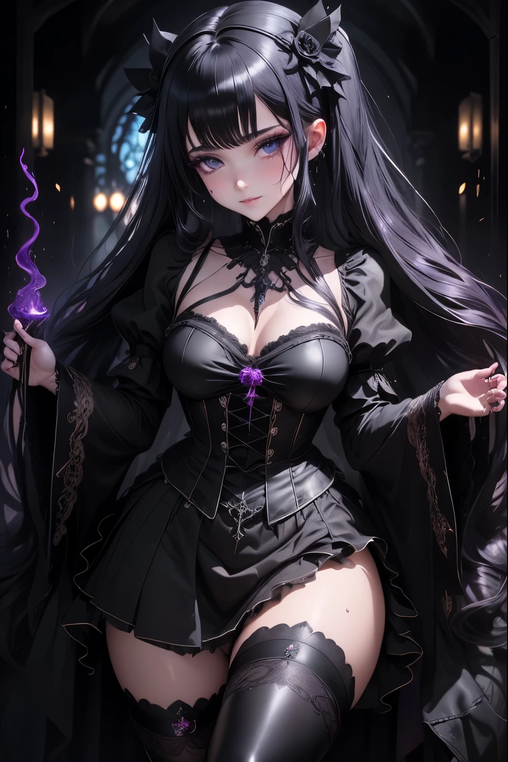 ハードDark Gothicメイク、my sanity、deep night sky、horror、black dark eyeshadow、cry、sad、Good skin radiance、Dark Gothicメイク、dark smile、palace、fragrant beauty、22 years ago、Expression of intense sexual pleasure、embarrassed look、Dark Gothic、Obscene expression、highest quality、View 5 books、Expression of sexual pleasure in suffering、Drunk face、purple maid outfit、Mysterious、Noble、A face that is holding back the toilet、Super sexy、Loving smile、twin tail hair、jet black ruffle skirt、right blue eye, Left eye is red、Super bewitching pose、platform heel shoes、Heavy makeup、Black lipstick、make the world beautiful、gothic ****ta clothing、A little slimmer、silver hair、long hair straight hair、Cute Gothic ****ta Dress、beautiful face、elegant features、bewitching face、knee high socks、Stained glassが背景、Chest glistening with sweat、The room is dark、goth long dress、bell sleeve、Wizard Sleeve、decadent look、sexually excited look、gothic mode、Glossy thighs wet with water、Thighs that are wet and shiny with oil、Background of a room full of roses、sad表情、Rose Maiden、The embroidery is pink、The costume has pink embroidery、Thigh-high socks、knee high socks、gentle expression、masturbation behavior、Dark black eyeshadow、despicable act、Stained glassと薔薇背景、Wearing black underwear、black panties、thighs are a little thin、duo、female couple、i have lesbian friends、Are standing、hug a girl、A blue lightning bolt shines in his right hand、A blue electromagnetic wave shines in my hand.、dark church background、Stained glass、black metal world、dark castle、dark room、Her thighs shine with a lot of sweat、My body is wet and shiny、Lots of glitter on the thighs、sweating、My thighs are sticky from sweating、Sweat glistens on my thighs, The whole body is sweaty and shiny、pretty sweaty、My thighs are sweaty、my thighs are so wet、I sweat a lot and my thighs are shiny......、A large amount of sweat shines all over the body、slender body、thin legs、upright、walk、