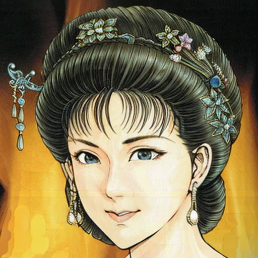 NSFW,perfect face,Suikoden,Lady Lin,Large areola、full nude、full body、dark pubic hair、Cloudy semen overflows from the female genitals、Pubic hair of the same color as the hair、messy hair、Traditional Chinese House