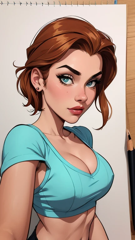 estilo de desenho animado:1.2), mulher brasileira draw ART Artline fundo branco mulher Imagem de desenho animado de uma mulher , roupas sensuais , garota super valente destemida , cartoon style illustration, estilo de arte dos desenhos animados, estilo de arte dos desenhos animados, digital illustration style, design de personagens altamente detalhado, arte digital detalhada fofa, City fan art, design de personagem retrato, beautiful digital illustration, retrato de alta qualidade, arte em quadrinhos, retrato do design do personagem, white background Busty without clothes and medium breasts female character cartoon style dressed in Fallout 4 uniform