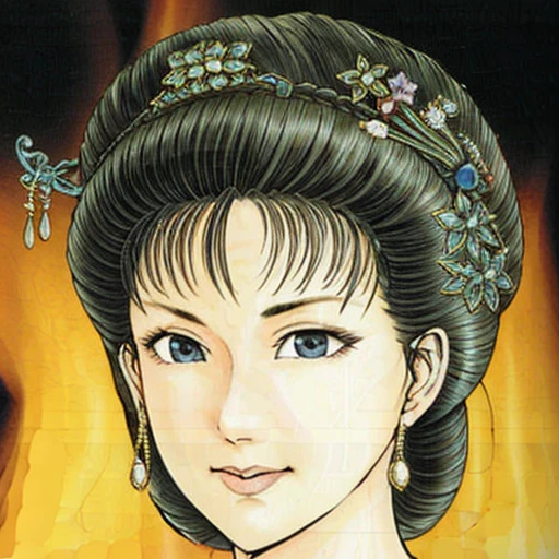 NSFW,perfect face,Suikoden,Lady Lin,Large areola、full nude、full body、dark pubic hair、Cloudy semen overflows from the female genitals、Pubic hair of the same color as the hair、messy hair、Traditional Chinese House