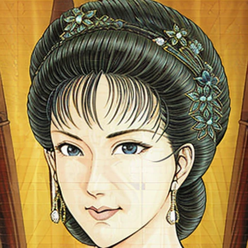 NSFW,perfect face,Suikoden,Lady Lin,Large areola,full nude,full body,dark pubic hair,Pubic hair of the same color as the hair,messy hair,Traditional Chinese House
