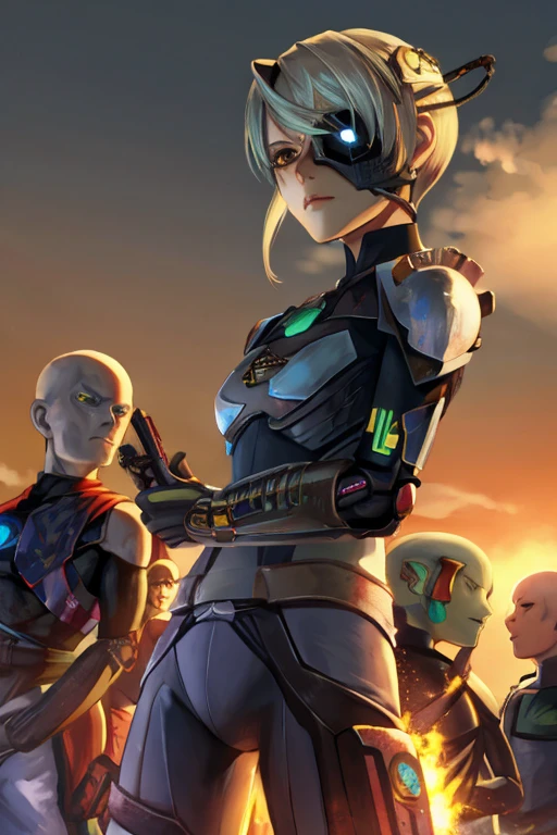 borg cyborg bald gray skin veins metal armor cable eyepatch rosalina
luma
