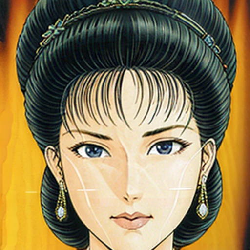 NSFW,perfect face,Suikoden,Lady Lin,Large areola,full nude,full body,dark pubic hair,Pubic hair of the same color as the hair,messy hair,Traditional Chinese House,Her cheeks are red with embarrassment.