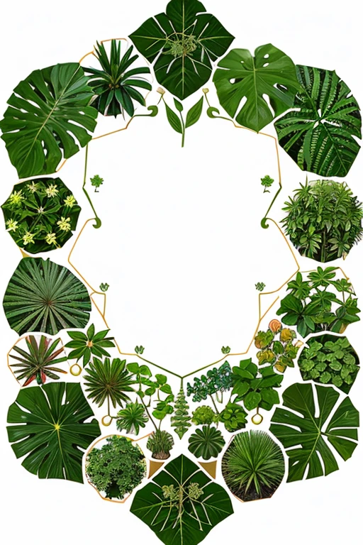 draw an illustration of a consortium between plants and their benefits