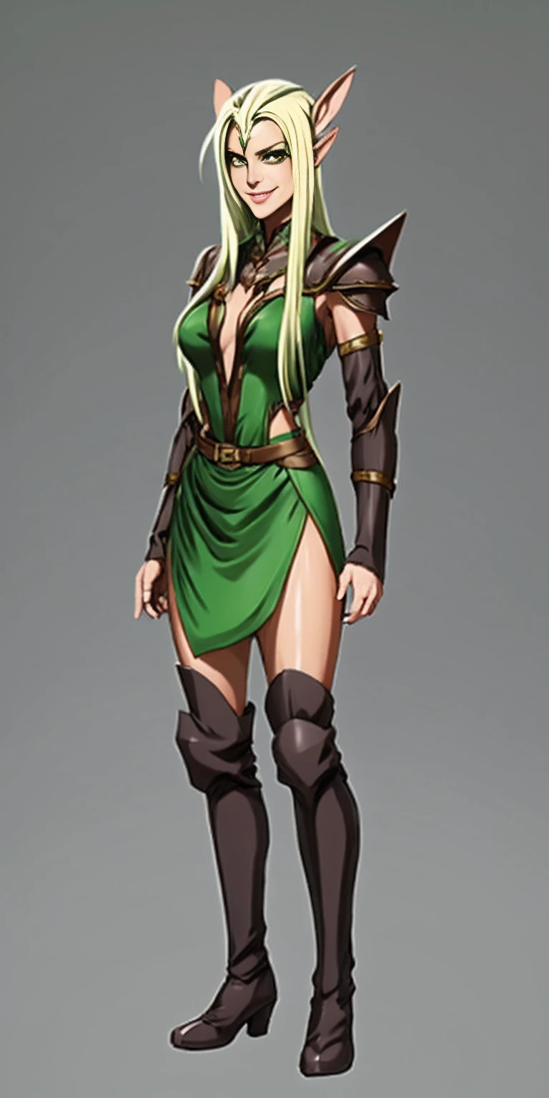 mulher loira, 25 anos, sensual, pele clara, cabelo dourado, (((cabelo loiro))), roupa verde, boina verde, cabelo longo, hair with long braid, menina bonita, 4k, qualidade alta, sun illumination, castlevania, de shortinho curto, shortinho verde, botas brancas, botas compridas, mostrando as coxas --auto