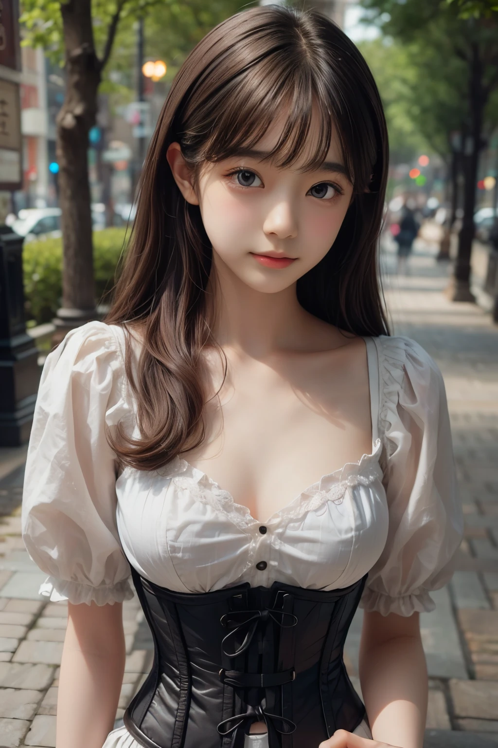 ((sfw: 1.4)), ((detailed face,  professional photography)), ((sfw, corset top, 1 Girl)), Ultra High Resolution, (Realistic: 1.4), RAW Photo, Best Quality, (Photorealistic Stick), Focus, Soft Light, ((15 years old)), ((Japanese)), (( (young face))), (surface), (depth of field), masterpiece, (realistic), woman, bangs, ((1 girl))
