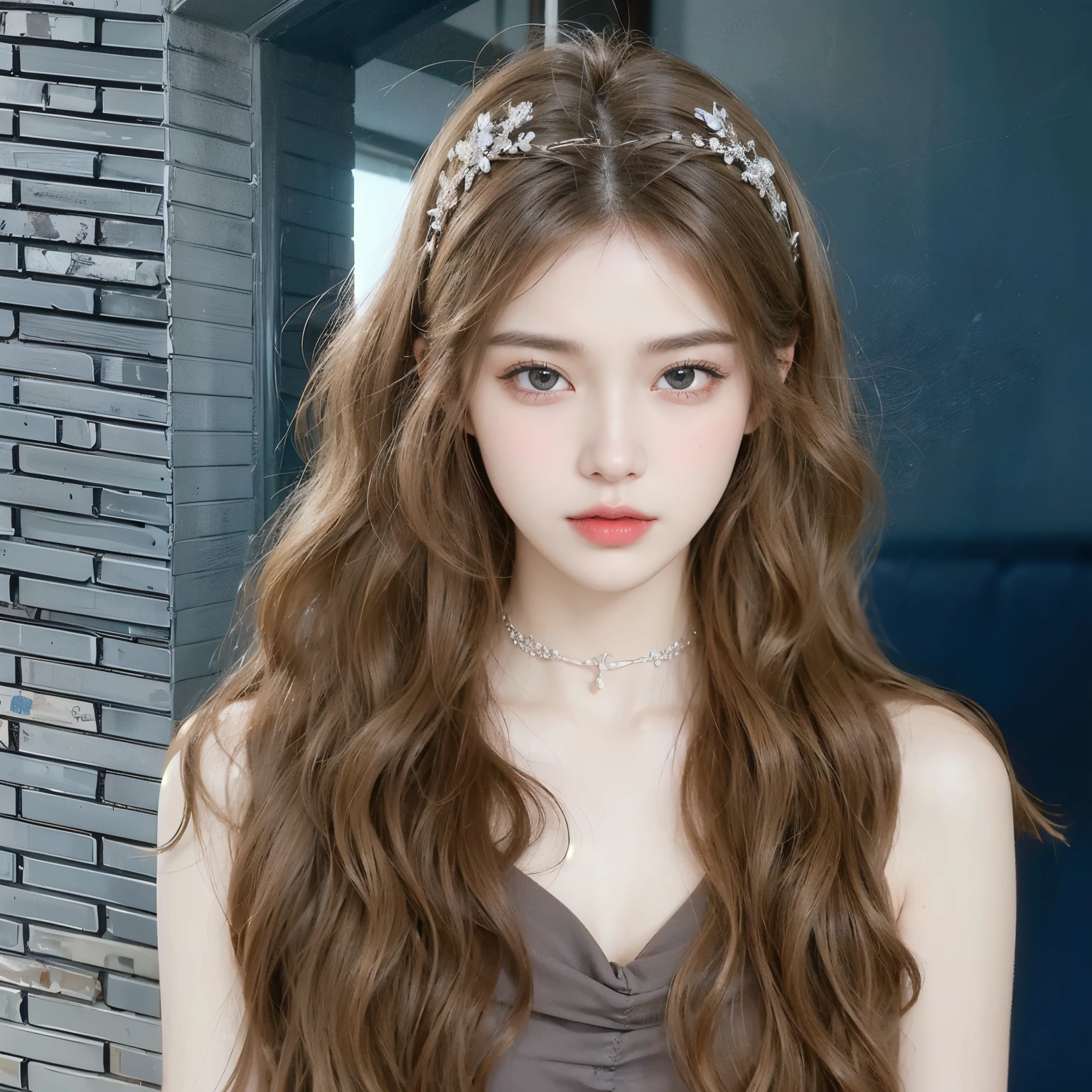 1 girl, (looking at the audience:1.2), 细节Face,, Atmospheric, (original photo, best quality), (actual, photo-actual:1.3), masterpiece, extremely delicate and beautiful, Very detailed,facing the camera,long curly brown hair,Long curly hairstyle,long flowing hair,Very curly hair,Photorealism,masterpiece,best quality,high quality,fine details,Clear focus,4 k,1girl, 1 girl,美丽的Face, Face, Divine goddess, ultra high resolution,(Realism:1.4),(beautiful girl:1.4),(Urzang-6500-v1.1:0.3)