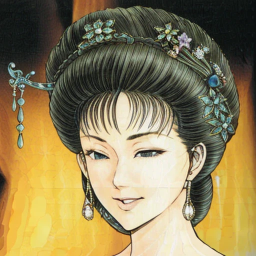 NSFW,perfect face,Suikoden,Lady Lin,Large areola、full nude、full body、dark pubic hair、Cloudy semen overflows from the female genitals、Pubic hair of the same color as the hair、messy hair、mouth open、With eyes closed and panting、sex、Cowgirl、on the bed