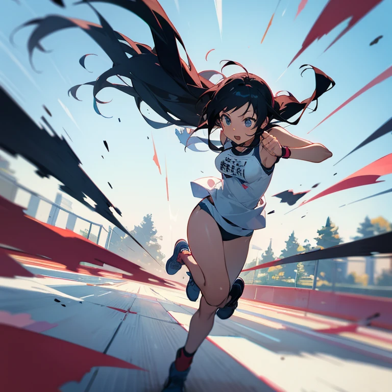 anime girl running