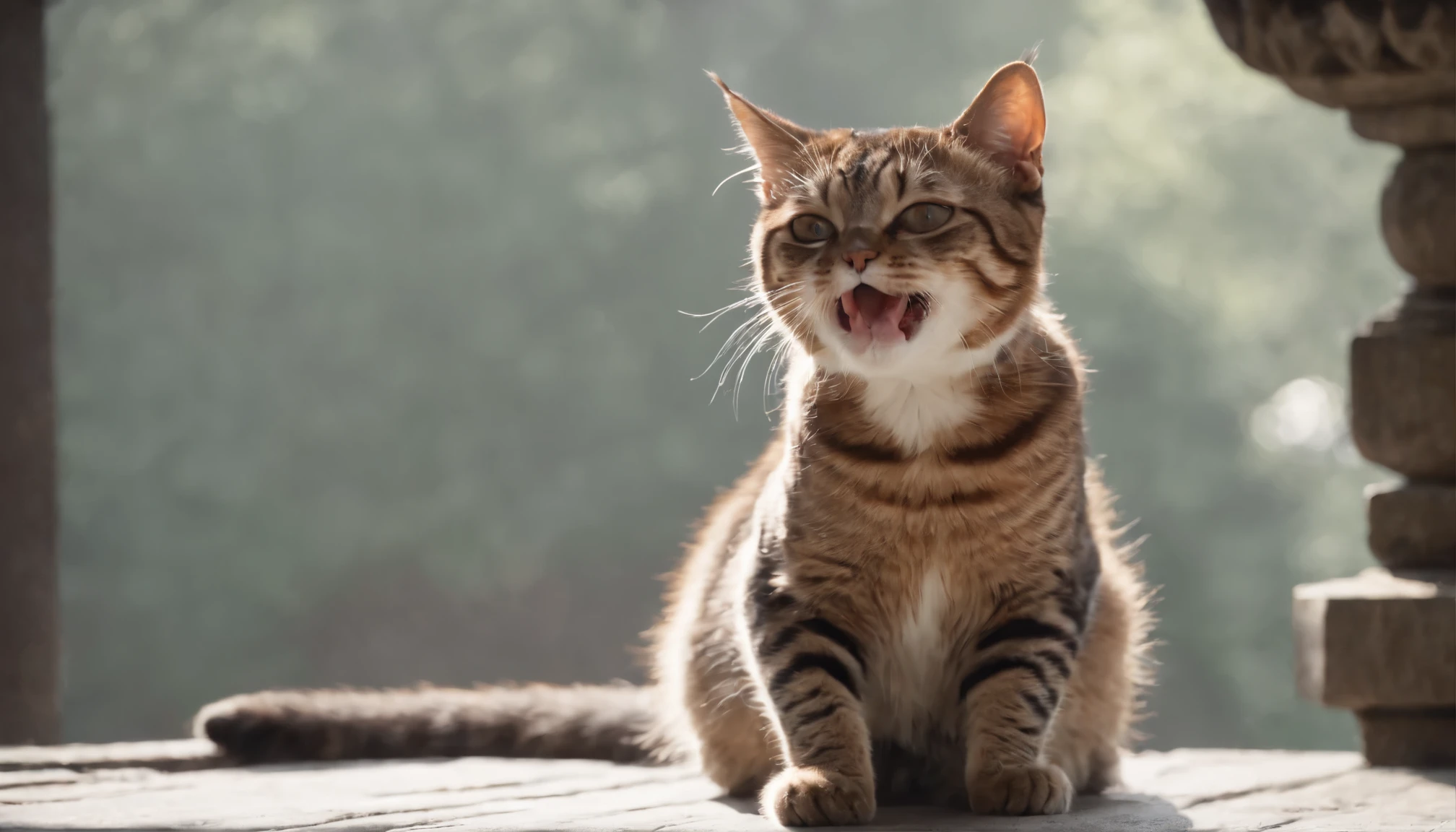 Todaiji Temple、The cat is yawning