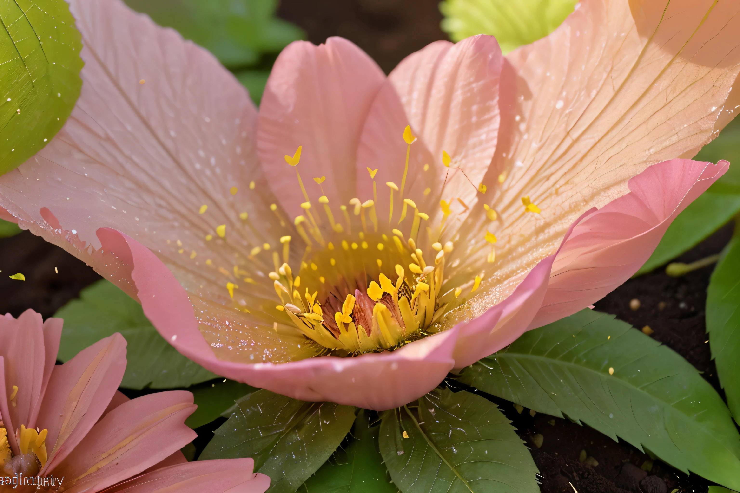 A gloriously blooming garden, bursting with life and color - delicate petals in shades of pink, yellow, and green, each leaf illuminated by the warm sun. This exquisite scene, captured in a stunning photograph, embodies the essence of spring with its vibrant hues and fresh energy. Every detail is meticulously crafted, from the gentle dew on the petals to the rich texture of the soil below. This image truly encapsulates the beauty and renewal of the spring season, inviting viewers to gaze upon its splendor and feel uplifted by its positive energy.