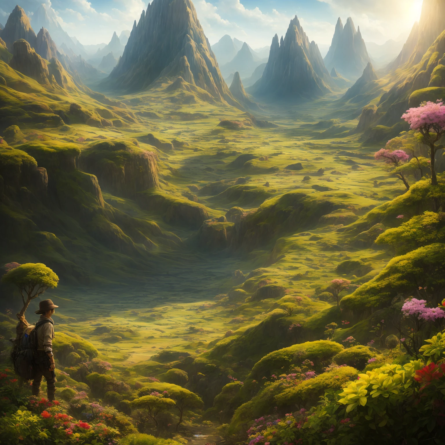 masterpiece, best quality, high quality, Very detailed Cg Unity 8K wallpaper,ecological landscape ,A valley forgotten by time,huge,Smooth,Natron Lake。,Tamarind,miniature,Award-winning photography, Bokeh, depth of field, high dynamic range, bloom, Color difference ,lifelike,Very detailed, Popular topics on artstationh, Trending on CGSociety, complex, high detail, dramatic, Midway Art