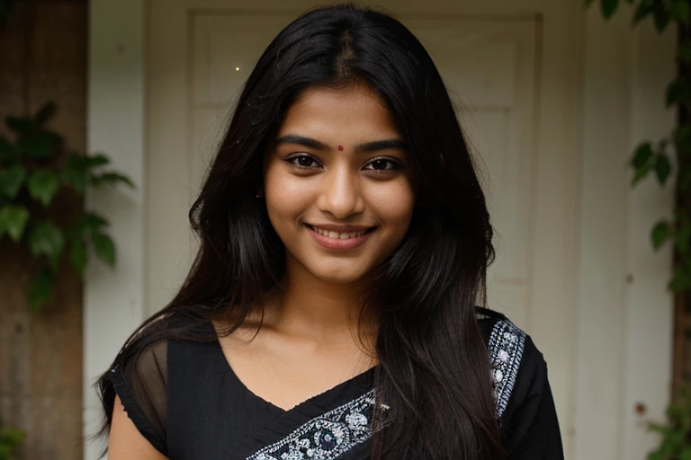A beautiful Indian girl cute smile wearing black