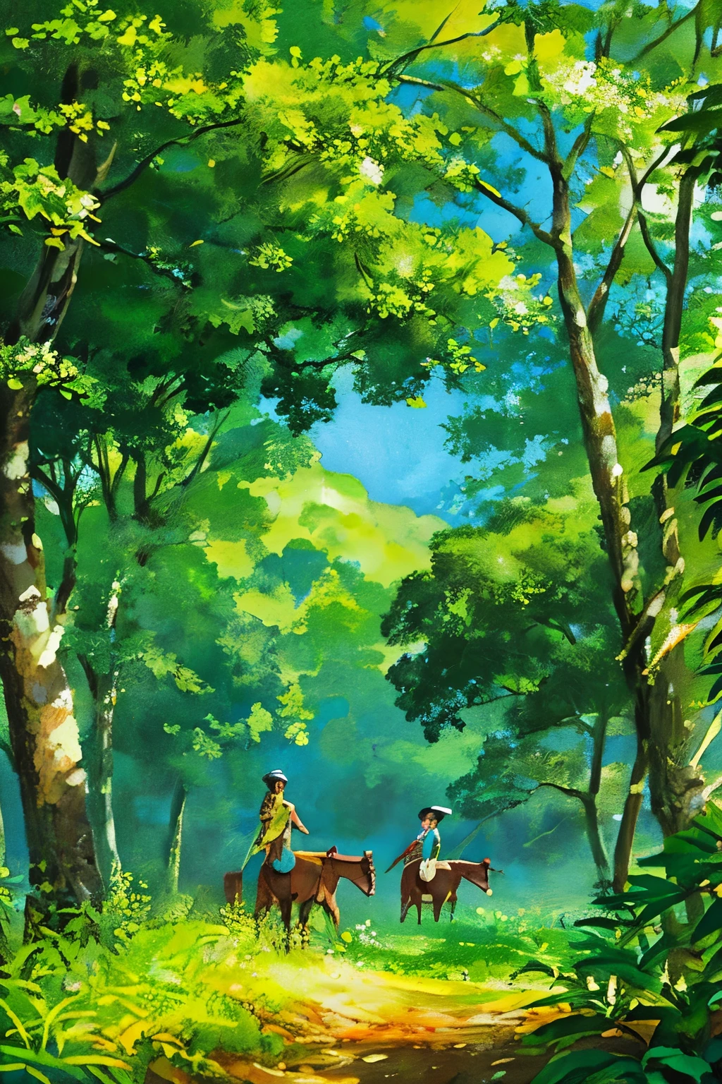 A serene Filipino countryside scene, lush with vibrant greenery and the towering presence of coconut trees. The gentle breeze rustles through the leaves, creating a calming melody. The sunlight filters through the foliage, casting dappled patterns on the ground below. In the distance, farmers can be seen tending to their fields, their figures small against the vast backdrop of nature. The peaceful atmosphere is only disturbed by the occasional call of a bird or the gentle sound of leaves swaying in the wind.