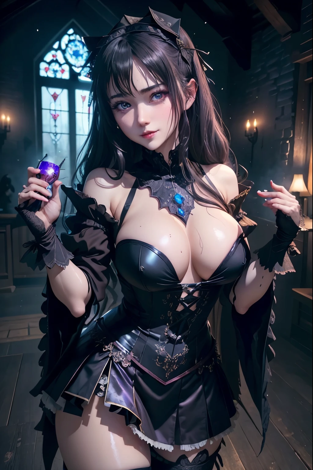ハードDark Gothicメイク、my sanity、deep night sky、horror、black dark eyeshadow、cry、sad、Good skin radiance、Dark Gothicメイク、dark smile、palace、fragrant beauty、22 years ago、Expression of intense pleasure、embarrassed look、Dark Gothic、Obscene expression、highest quality、View 5 books、Expression of sexualure in suffering、Drunk face、purple maid outfit、Mysterious、Noble、A face that is holding back the toilet、Super sexy、Loving le、twin tail hair、jet black ruffle skirt、right blue eye, Left eye is red、Super bewitching pose、platform heel shoes、Heavy makeup、Black lipstick、make the world beautiful、gothic lolita clothingtle slimmer、silver hair、long hair straight hair、Cute Gothic Lolita Dress、beautifu、elegant features、bewitching face、knee high socks、Stained glassが背景、Chest glistening with sweat、The room is dark、goth long dress、bell sleeve、Wizard Sleeve、decadent look、sexually excited look、gothilossy thighs wet with water、Thighs that are wet and shiny with oil、Background of a room full of roses、sad表情、Rose Maiden、The embroidery is pink、The costume has pink embroidery、Thigh-high socks、knee high socks、gentle expression、masturbation behavior、Dark black eyicable act、Stained glassと薔薇背景、Wearing black underwear、black panties、thighs are a little thin、female duo、femple、i have lesbian friends、hug a girl、A blue lightning bolt shines right hand、A blue electromagnetic wave shines in my hand.、dark church background、Stained glass、black metal world、dark castle、dark room、Her thighs shine with a lot of sweat、My body is wet and shiny、Lots of glitter on the thighs、sweating、My thighs are sticky from sweating、Sweat glistens on my thighs, The whole body is sweaty and shiny、pretty sweaty、My thighs are sweaty、my thighs are so wet、I sweat a lot and my thighs are shiny......、A large amount of sweat shines all over the body、slender body、thin legs、upright、walk、Are standing、
