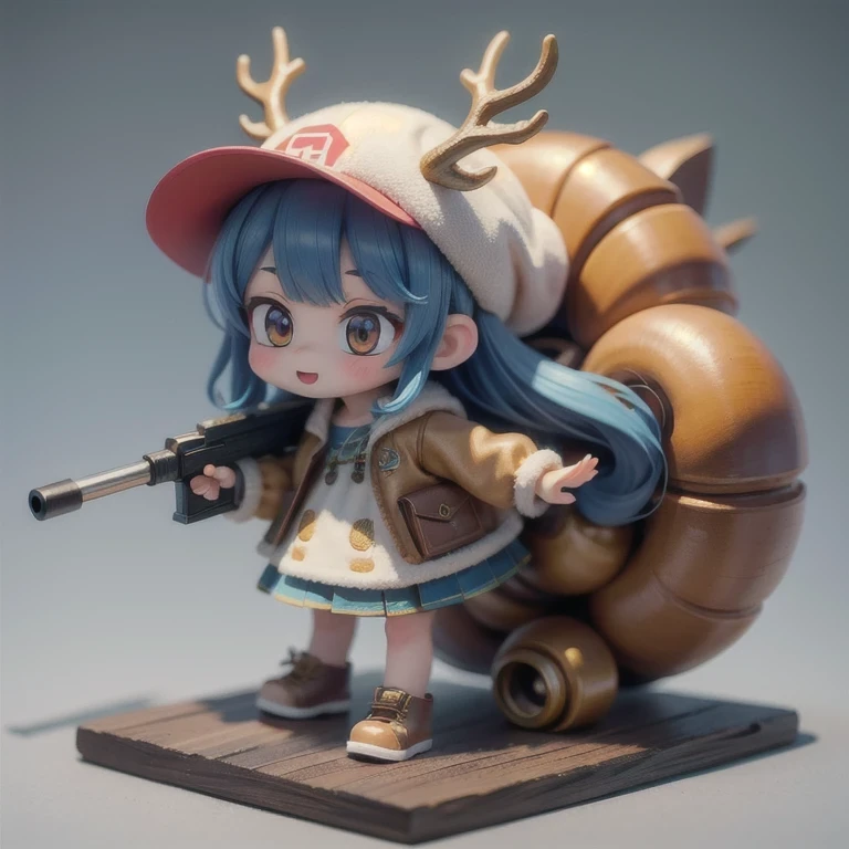 (masterpiece, best quality:1.2), 1girl, ((masterpiece, highest quality, Highest image quality, High resolution, photorealistic, Raw photo, 8K)), Retro Game, Nintendo, SEGA, Namco, Cyberpunk 1:25 miniatures，illustration，Side viewing angle，（（Side viewing angle）），Wear gold wire-rimmed reflective sunglasses，Carry future weapons，very happy，Side viewing angle，whole body，three-dimensional，octane rendering，Perfect face，Collagen texture((flowing hair))（（Elunchun Deer Antler Hat））