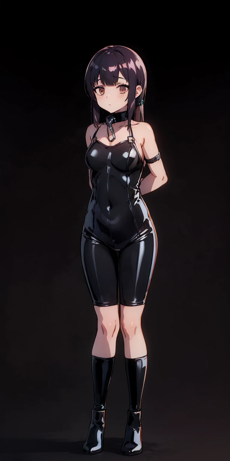 full body bondage latex girl (black background)
