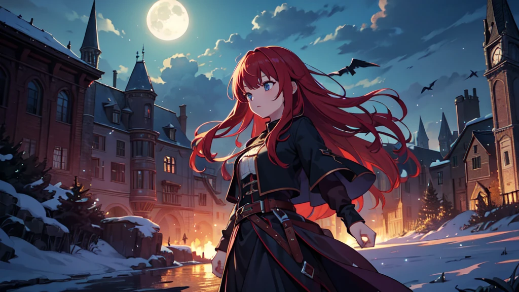 The prompt for Stable Diffusion generation is as follows:

"Witch,RPG,Sorceress,Magic,Red-haired Woman,reaching for a crow,night background,(best quality,4k,8k,highres,masterpiece:1.2),ultra-detailed,(realistic,photorealistic,photo-realistic:1.37),digital illustration,spooky atmosphere,dramatic lighting,vivid colors,moonlit scenery"