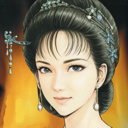 NSFW、perfect face、Lady Lin、Suikoden、nude、big 、フルnude、full body、big areola、Pubic hair of the same color as the hair、messy hair、sweating、on the bed、cowgirl sex、