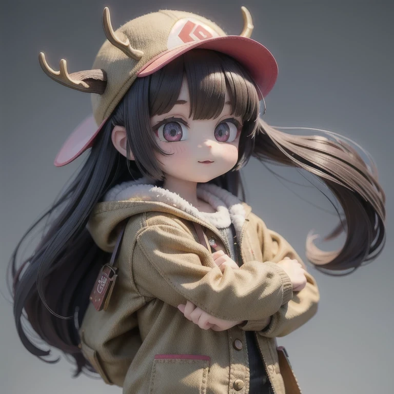 (masterpiece, best quality:1.2), 1girl, ((masterpiece, highest quality, Highest image quality, High resolution, photorealistic, Raw photo, 8K)), Retro Game, Nintendo, SEGA, Namco, Cyberpunk 1:25 miniatures,illustration,Side viewing angle,((Side viewing angle)),Wear gold wire-rimmed reflective sunglasses,Carry future weapons,very happy,Side viewing angle,whole body,three-dimensional,octane rendering,Perfect face,Collagen texture((flowing hair))((Elunchun Deer Antler Hat))