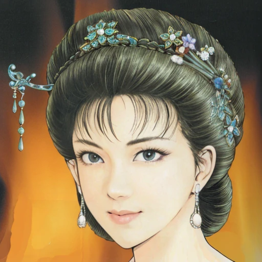 NSFW、perfect face、Lady Lin、Suikoden、nude、big 、フルnude、full body、big areola、Pubic hair of the same color as the hair、messy hair、sweating、on the bed、cowgirl sex、