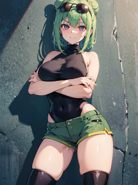 (La mejor calidad, 8k, 12), 1  chica, Tatsumaki, Pelo corto, cabello verde, tiny breast, El cuerpo perfecto, Cara ultra detallada, Labios detallados, ojos delgados, vestido negro, Standingn, tentador, excitado, areolas convexas, en celo, Milf, vapor, sexo, tembloroso, , Mirando hacia arriba, desde directamente arriba, Ahegao, espermatozoides en la cara, Wet,(nsfw)