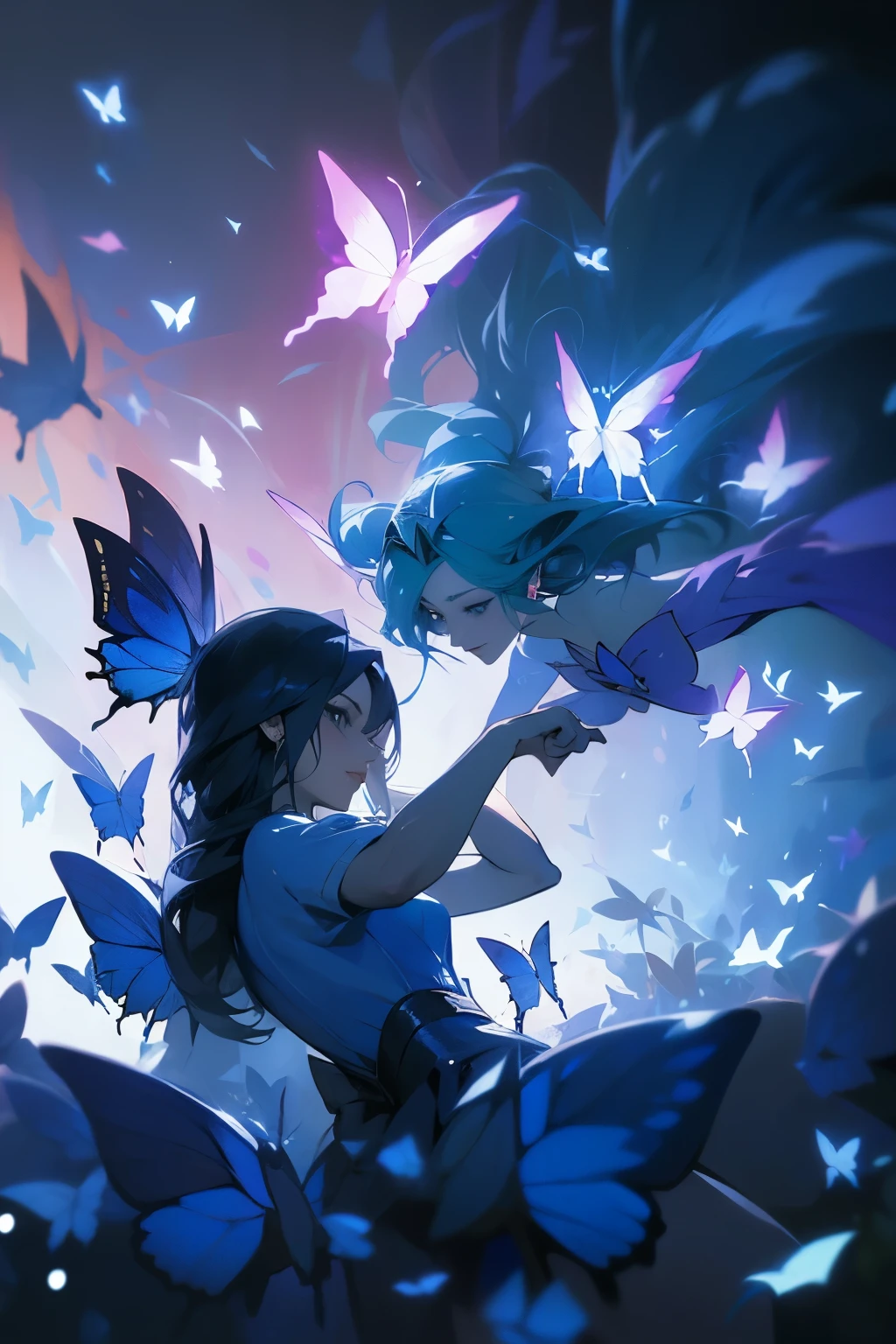 ((League_of_Legends)), ((Brasilian)), ((Star_Guardian)), ((Magic_Girl)), ((Cute)), ((Fighting_against_the_forces_of_evil)) ((Butterflys)) Magical girl with blue clothes based on butterflies
