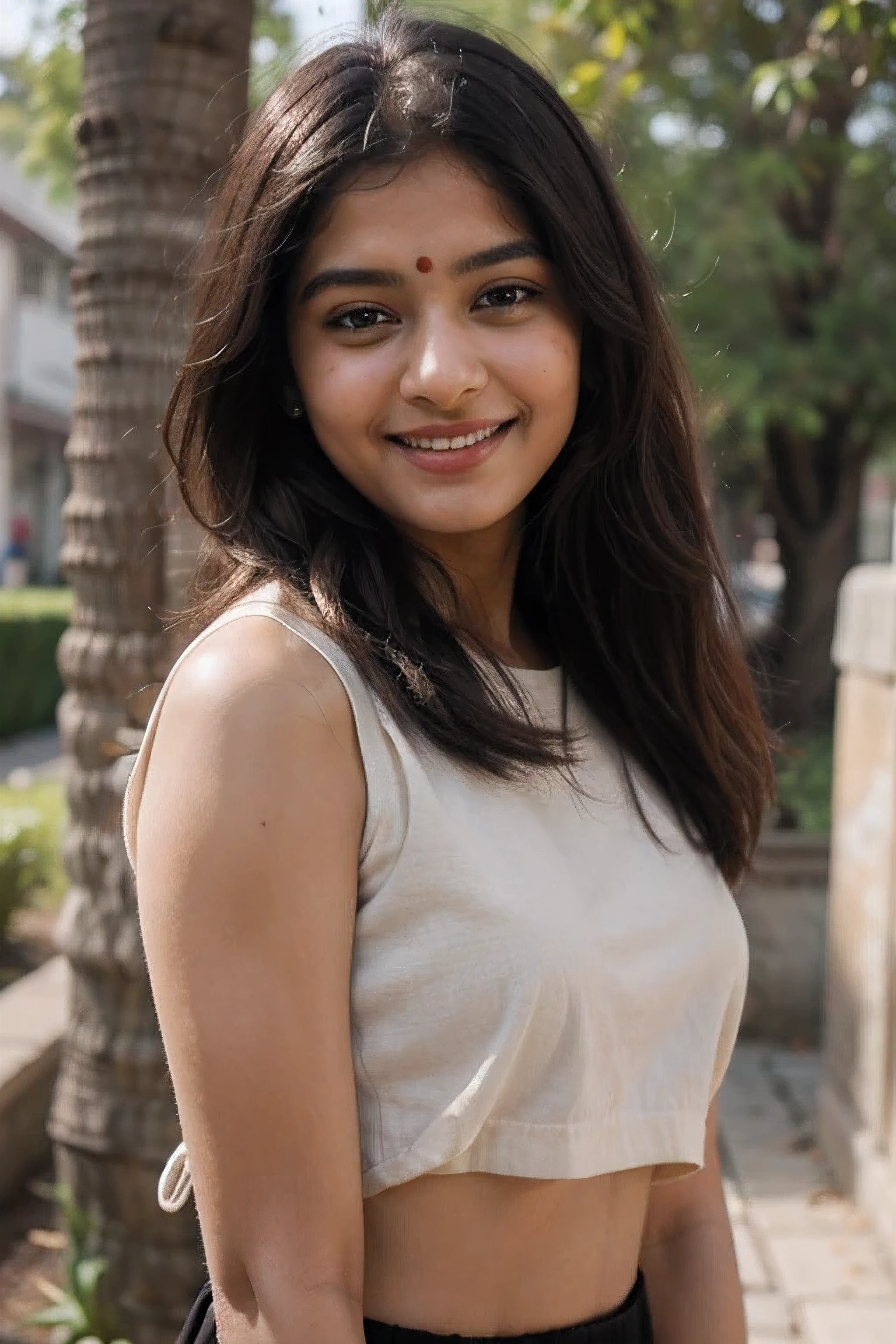 A beautiful Indian girl cute smile wearing black churidar 