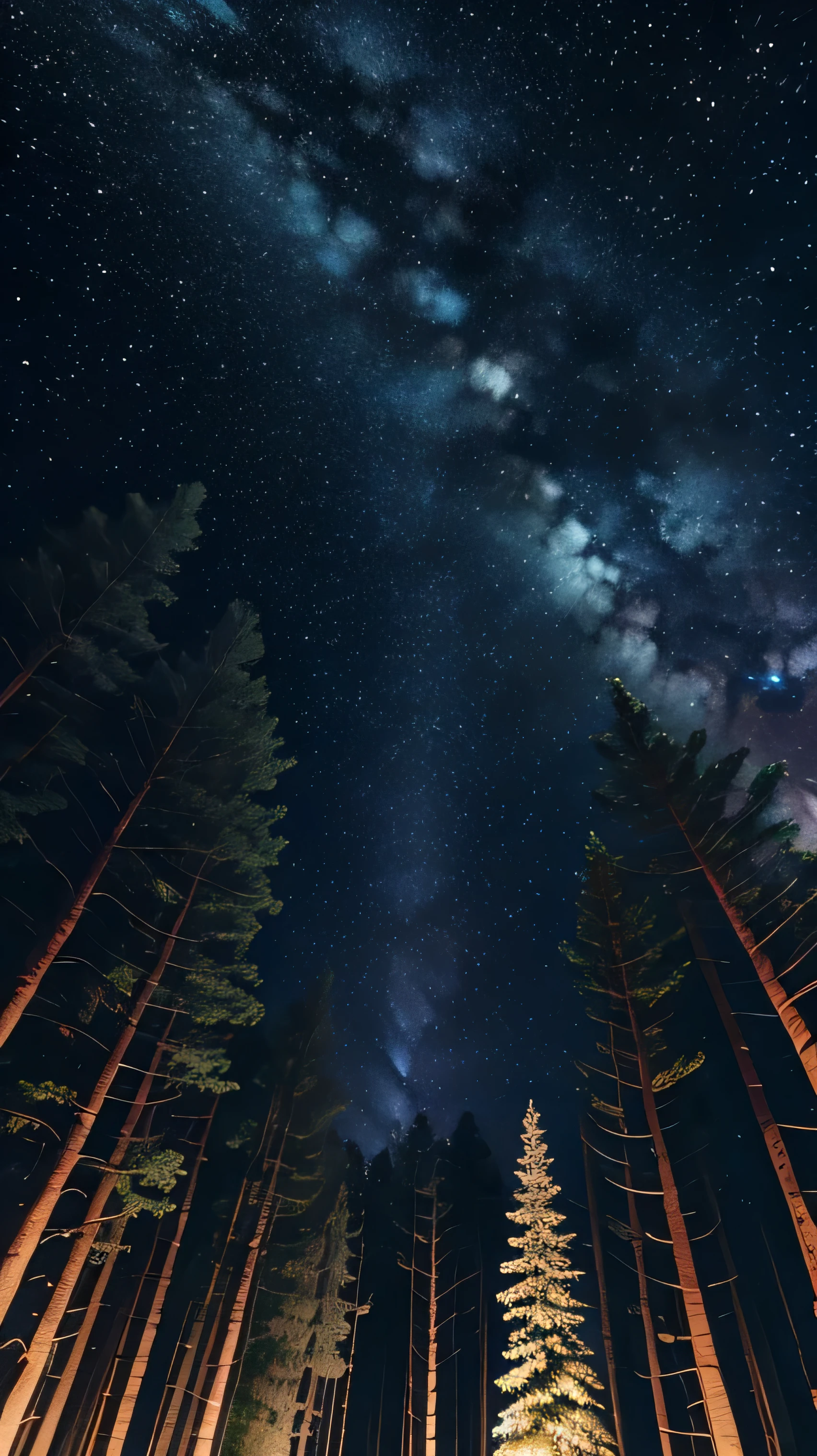 Bennington triangle, forest, night sky, 8k