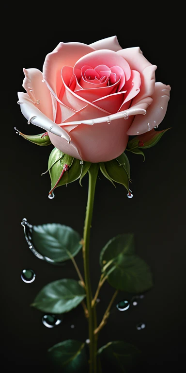 highest quality, super detailed, "赤いRoseの花+poison" ,ultra wide angle,accent lighting,volume lighting,Backlight, (detailed light),((very delicate and beautiful)),dramatic_Shadow,light_trace,HDR、Rose、赤いRose、Petals fluttering、art、Drops of water、花びらについたDrops of water、A masterpiece of transparent painting、びしょ濡れのRose、