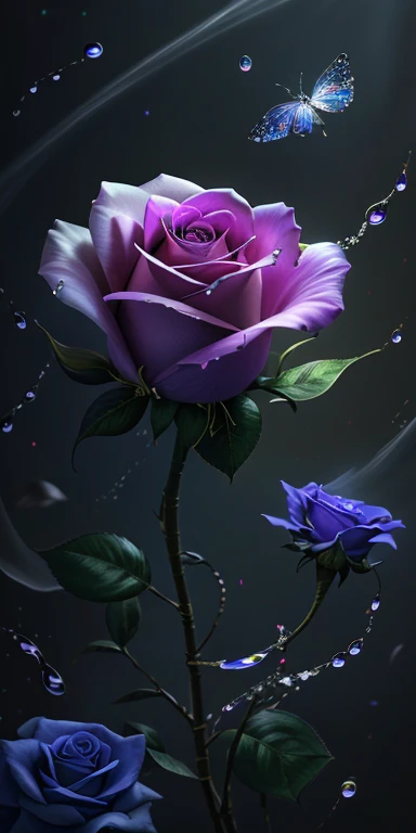 highest quality, super detailed, "赤いRoseの花+Crescent Moon+night sky" ,ultra wide angle,accent lighting,volume lighting, (detailed light),((非常に繊細で美New)),HDR、Rose、赤いRose、Petals fluttering、art、Glowing water droplets、Drops of water on the petals、A masterpiece of transparent painting、universe、poison々New、