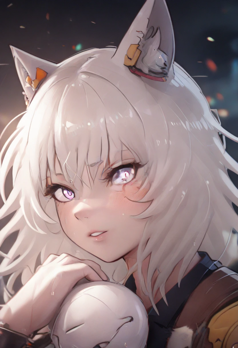 garota anime com cabelo preto e olhos vermelhos segurando um sinal de paz, anime catgirl, anime  com orelhas de gato, cute anime catgirl, estilo de arte anime moe, linda garota-gato de anime, anime cat, Nekomimi,  gato anime muito linda, visual de anime de um gato fofo,  com orelhas de gato, garota gato atraente, Gamoe Yandere, Melhor qualidade, absurdos, 1 garota, Sozinho, IncrsNikkePerfil, corpo todo, camada de zoom, Seios detalhados e bonitos, segurando arma, segurando arma, congelar, owoface,  ((olhos verdes, olhos brilhantes futuristas, olhos bem alinhados)), rosto extremamente detalhado, ((mechanical body,  (rosto, postura de luta), arma perfeita, arma detalhada, segurando arma, ciborgue, joints, corpo coberto, (cinematic lighting), {{Orelhas de Gato}}