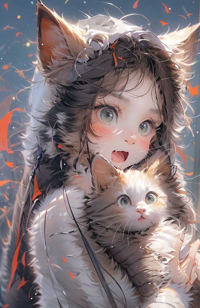 ((highest quality)), ((masterpiece)), (get used to it), perfect face , beautiful girl , Cat ,