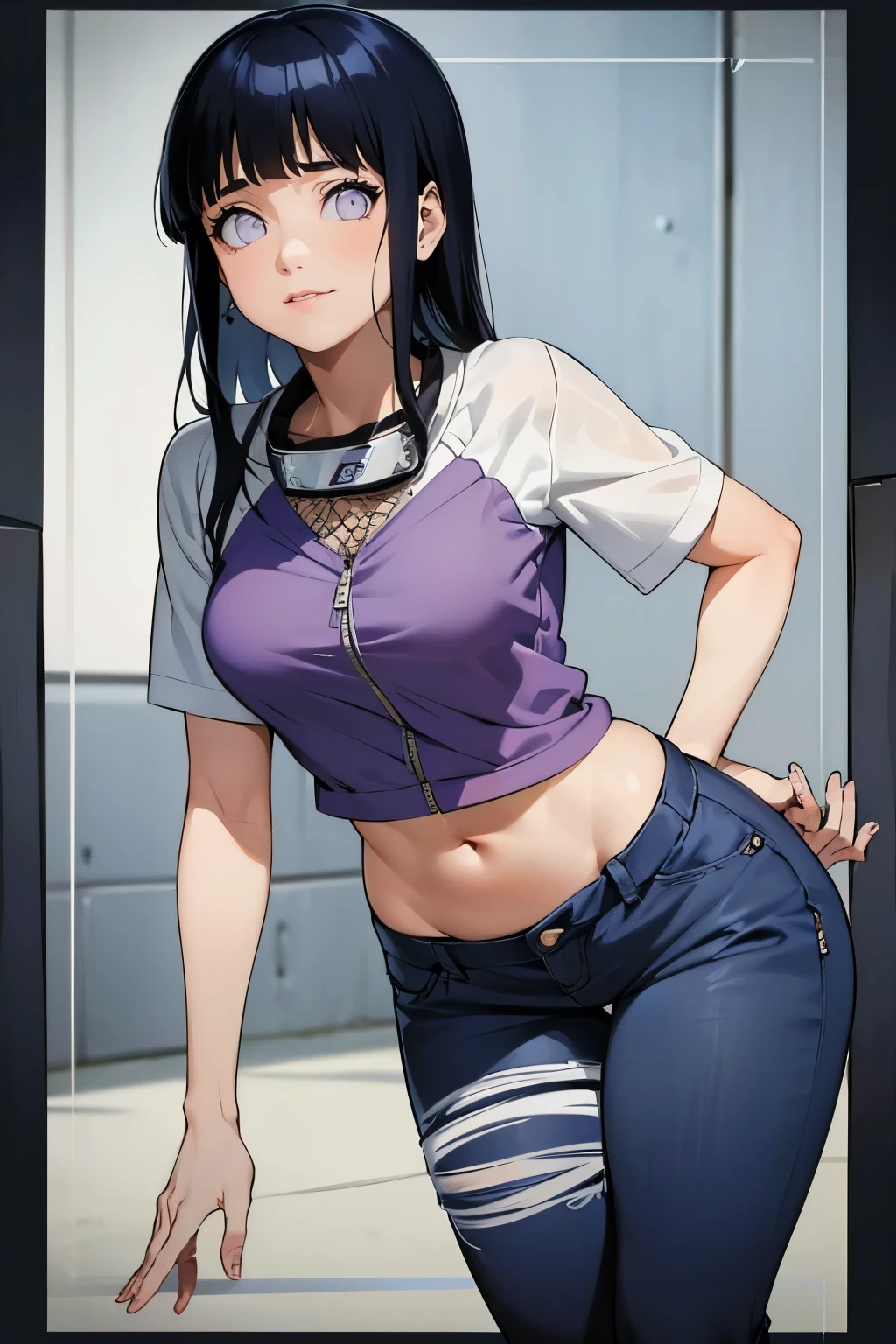 (Hinata Hyuga, muito sensual, com roupas de funkeira, brasileira, rio de janeiro, dancing funk, rebolando, bunda grande, pernas grossas, usando um short jeans curto, usando uma mini blusa, umbigo com pirsing, sneakers Nike, cabelo grande, Speaker behind, muito realista, extremamente sexy, 8k, 8k extremamente detalhado), (um extremamente delicado e bonito), (obra-prima), (melhor qualidade: 1.0), (ultra highres:1.0)