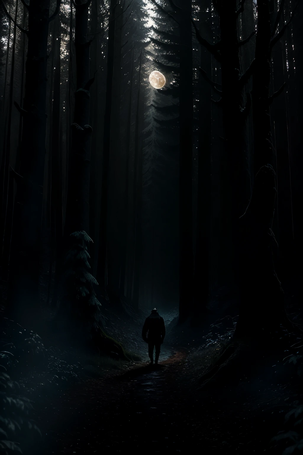 In the depths of an uncanny forest, where the moon's pale light scarcely reached, a cacophony of hooting owls echoed through the gnarled branches above. The trees loomed ominously, their silhouettes casting elongated shadows on the forest floor. Amidst this chilling backdrop, a petrified figure named Tim, huddled low to the ground, his body quivering with every iota of fear that gnawed at his core. Courtesy of Unreal Engine and its hyper-realistic capabilities, this haunting scene comes alive in a 3D animation of unparalleled detail and immersion. Trees, leaves