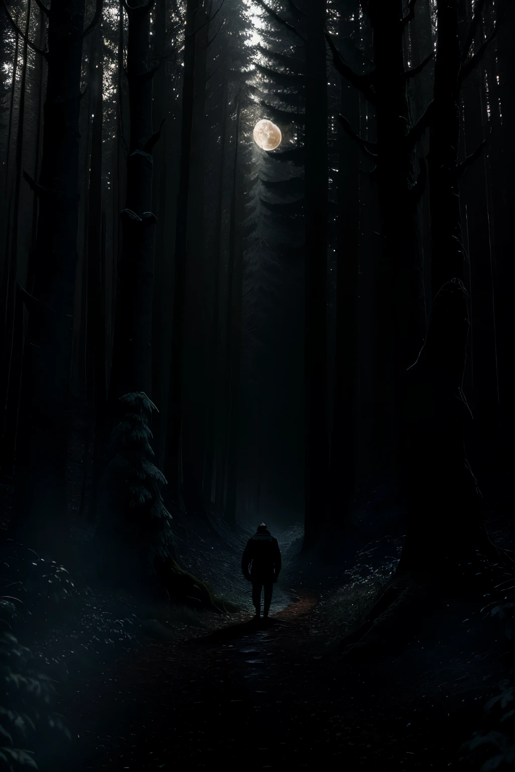 In the depths of an uncanny forest, where the moon's pale light scarcely reached, a cacophony of hooting owls echoed through the gnarled branches above. The trees loomed ominously, their silhouettes casting elongated shadows on the forest floor. Amidst this chilling backdrop, a petrified figure named Tim, huddled low to the ground, his body quivering with every iota of fear that gnawed at his core. Courtesy of Unreal Engine and its hyper-realistic capabilities, this haunting scene comes alive in a 3D animation of unparalleled detail and immersion. Trees, leaves