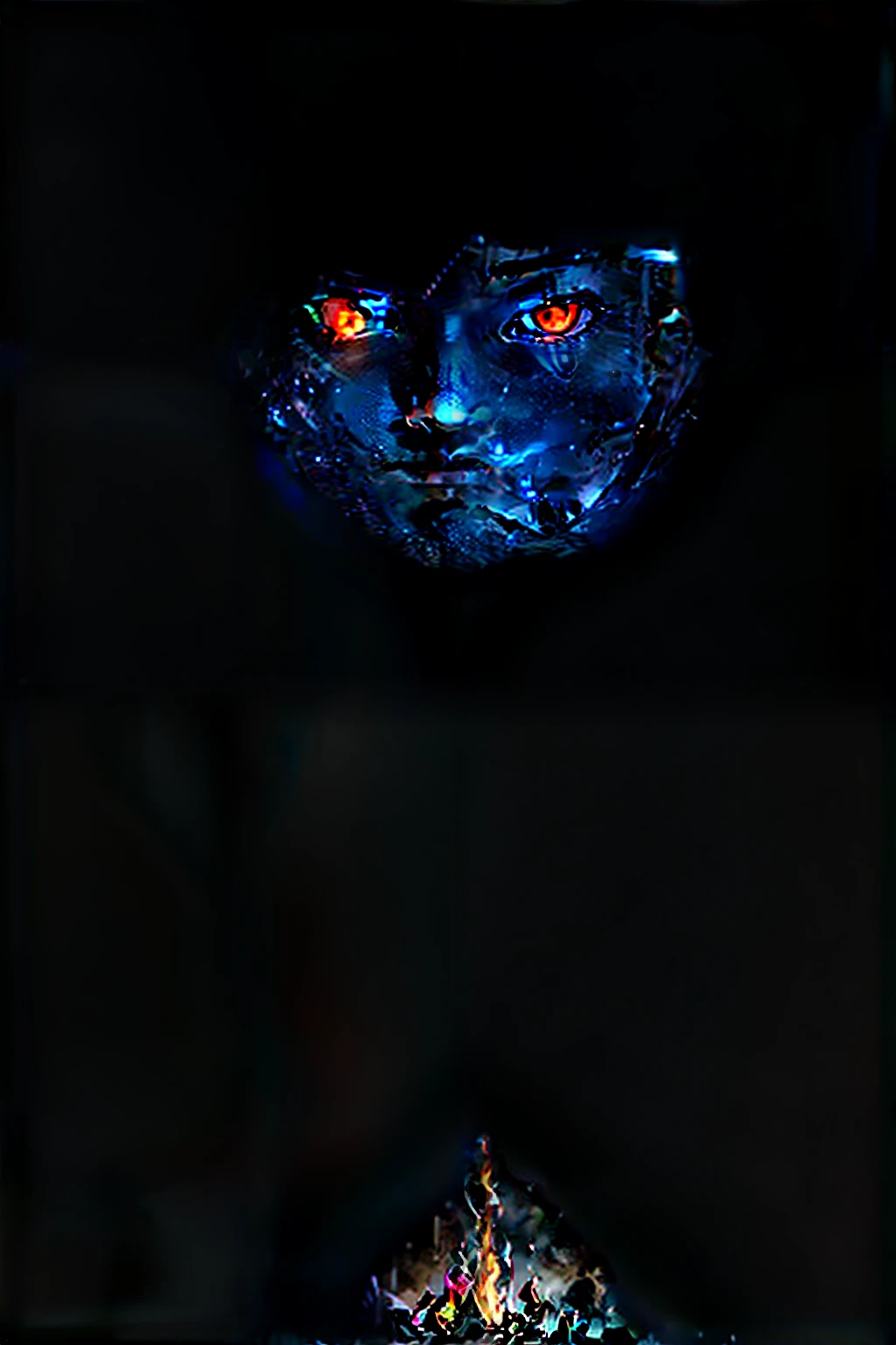 In a chilling 3D animation, Tim's face is bathed in the soft glow of his campfire, his expression one of worry and fear as he looks up at the night sky. Suddenly, two pairs of glowing red eyes pierce the darkness, their ominous presence looming over him. His body trembles as he realizes he's not alone. With Hyper Real graphics in Unreal Engine 5.2, the animation brings the eerie, otherworldly experience to life, immersing the viewer in a heightened sense of suspense and tension. --q 2 --v 5.2 --ar 16:9