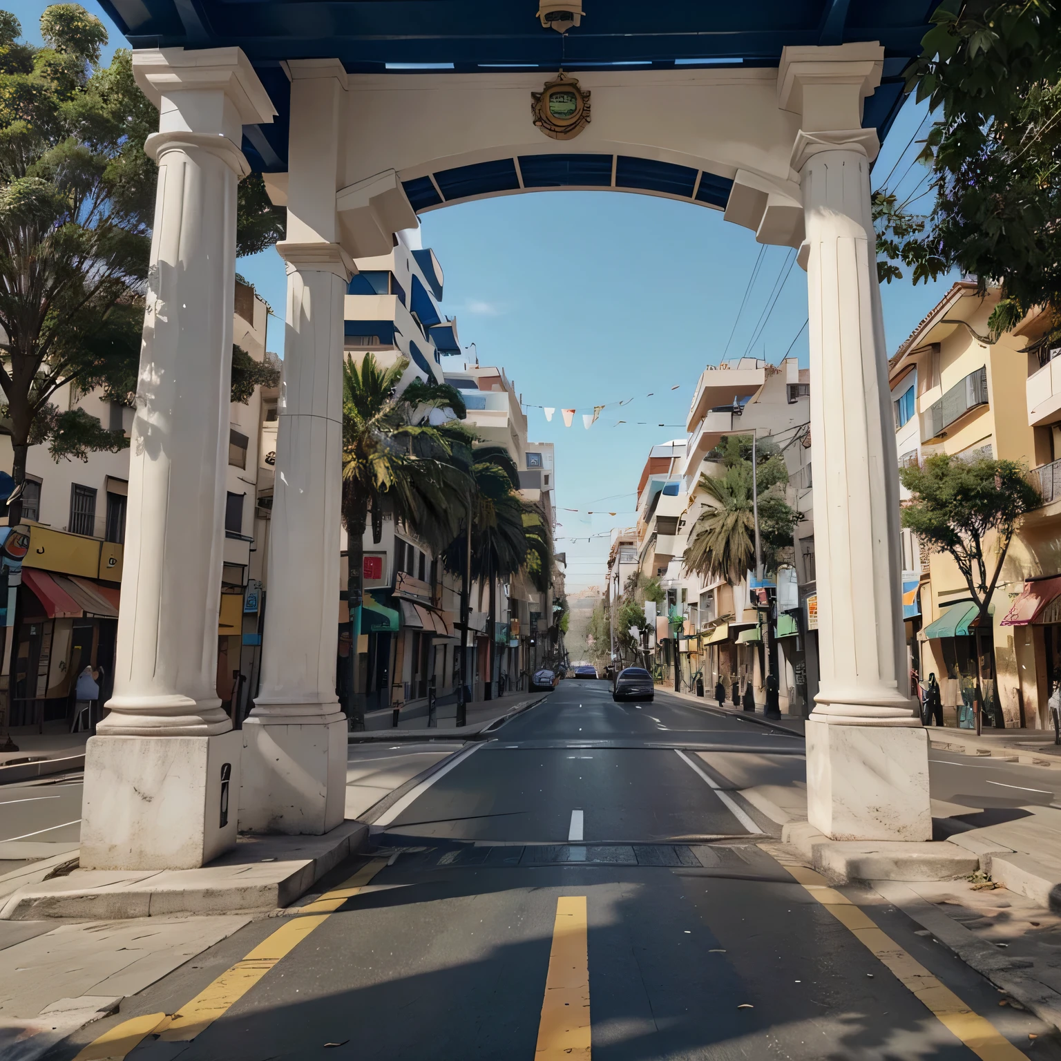 Avenida primcipal decoradas con cometas