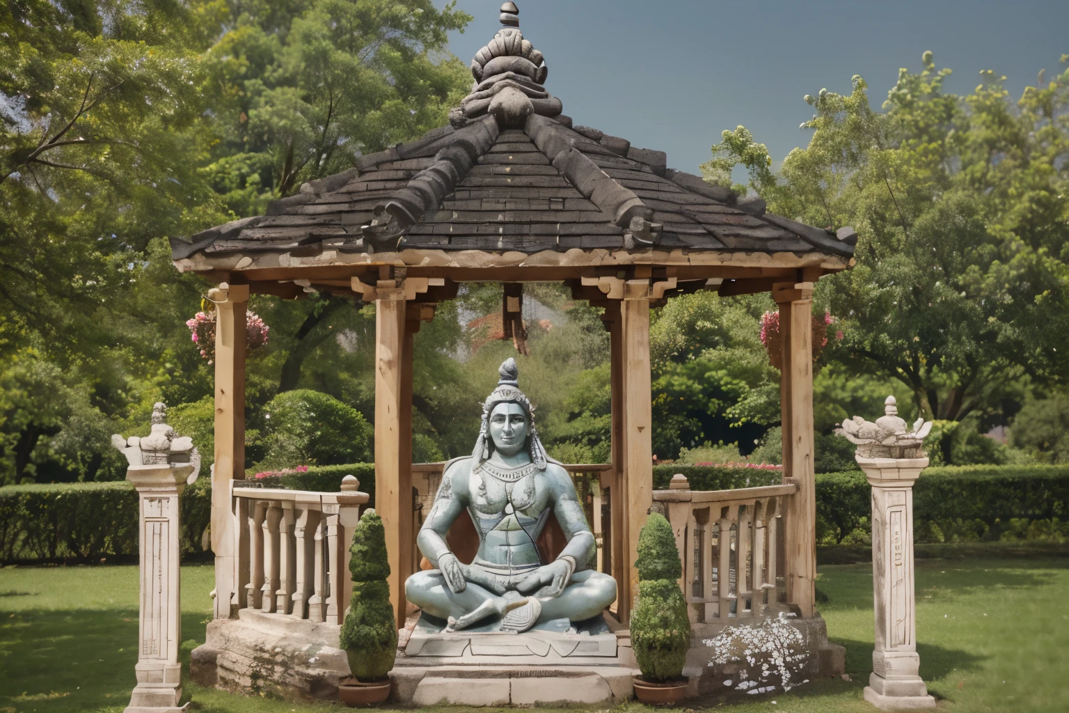 do the shiva statue in center detailed (detailed face) and more detailes hands