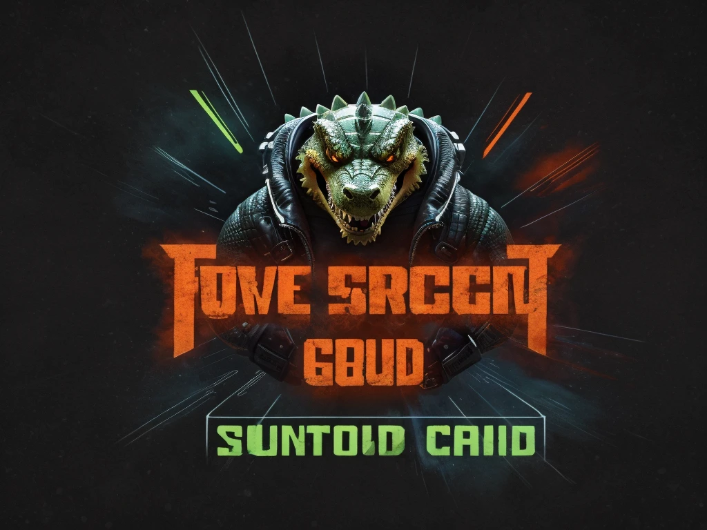 The logo displays a fiercely expressive cartoon alligator, baring its teeth in a bold and vibrant orange and black color palette. Above the menacing gator, the text "Biker Squad" is inscribed in a powerful and bold typography.