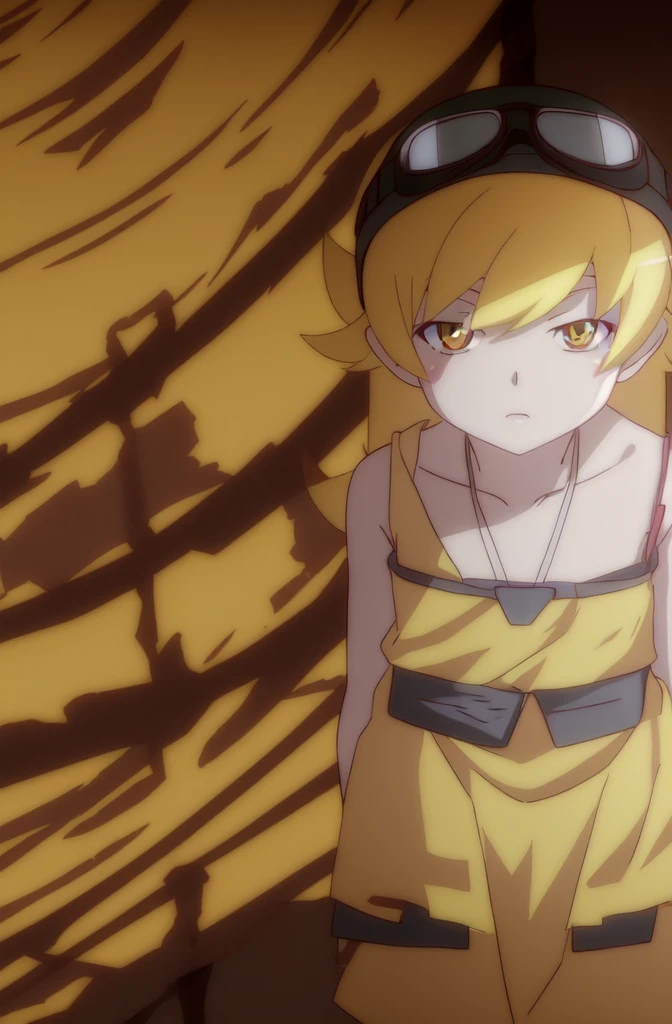 shinobu, helmet, goggles, strap slip, goggles on head, 8k, masterpiece, absurdres, anime,