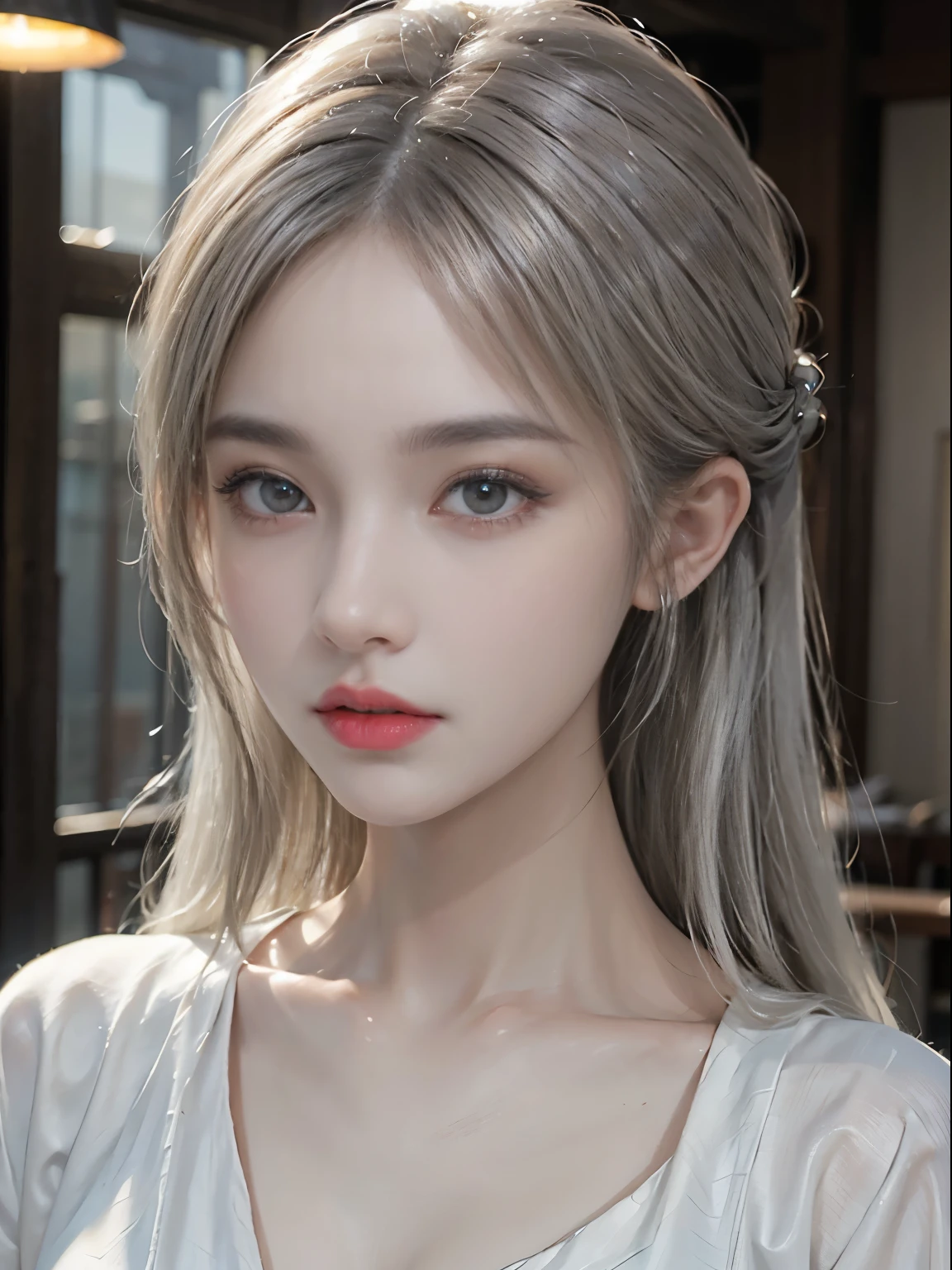 Realistically, high resolution, 1 girl, White hair rings, Black eye, Chinese feelings, Hanfu，High resolution,Highly detailed facial and skin textures, Delicate eyes,Surreal，Super real photos，Very detailed CG unified 8k wallpaper，（masterpiece），（best quality），（Ultra Detailed），（Super real photos），（Best Character Detail：1.36），There is light on the face, movie lighting，illustration, Very detailed，Level verbose, High resolution, Very detailed, best quality, masterpiece，Highly detailed facial and skin textures, Delicate eyes, Double eyelids，Surreal，Super real photos，美丽Delicate eyes，(Detailed face)